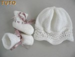 Tuto bonnet et chaussons motif vague