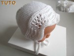 Tutoriel béguin blanc motif vagues