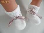 Tutoriel chaussons tricot bébé motif vagues 1