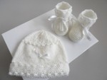 Tricot bébé trousseau laine coloris écru fille 3