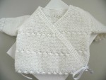 Tricot bébé ensemble laine blanc mixte 2