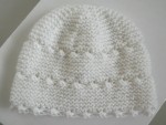 Tricot bébé bonnet et chaussons blancs laine 2