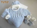 Tuto tricot bébé trousseau BLEU AZUR