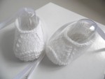 Tricot bébé duo de ballerines chaussons faits main 2