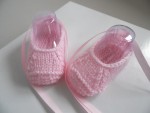 Tricot bébé duo de ballerines chaussons faits main 3