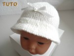 Explications chapeau tricot bébé, laine fait main, tutoriel 2