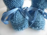 Chaussons bébé laine calinou bleu fait main 3