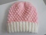 Bonnet et chaussons rose et écru, calinou tricot bébé 2