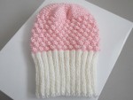 Bonnet et chaussons rose et écru, calinou tricot bébé 3