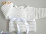 TUTO tricot bebe, trousseau motif godron, bb mixte 2