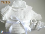 TUTO tricot bebe, trousseau motif godron, bb mixte